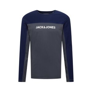 JACK & JONES Tričko 'SMITH'  tmavě šedá / tmavě modrá / bílá