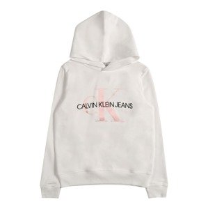 Calvin Klein Jeans Mikina  bílá / růžová / černá