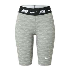 Nike Sportswear Kalhoty šedá / světle šedá / černá / bílá