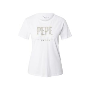 Pepe Jeans Tričko 'BLANCAS'  bílá / zlatá