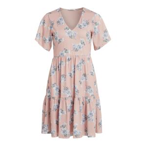 VILA Letní šaty 'Natalie' kouřově modrá / noční modrá / růžová / bílá