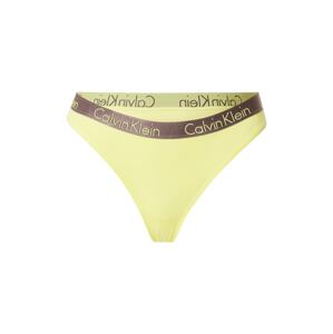 Calvin Klein Underwear Tanga  světle žlutá / tmavě hnědá