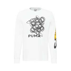 PUMA Funkční tričko '4th Quarter' šafrán / čedičová šedá / bílá
