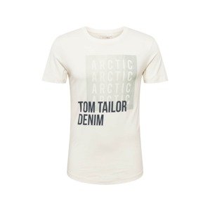 TOM TAILOR DENIM Tričko  pastelově zelená / námořnická modř / bílá