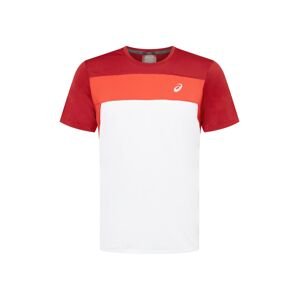 ASICS Funkční tričko 'Race'  bílá / tmavě červená / lososová