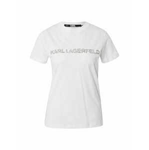 Karl Lagerfeld Tričko 'Kandy Krush'  stříbrná / bílá