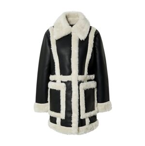Abercrombie & Fitch Přechodný kabát černá / bílá