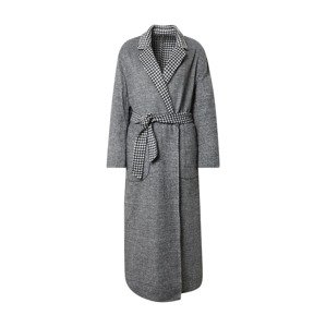 UNITED COLORS OF BENETTON Přechodný kabát  bílá / šedý melír / černá
