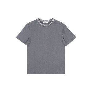 Calvin Klein Jeans Tričko 'INTARSIA'  stříbrně šedá / bílá