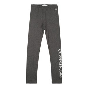 Calvin Klein Jeans Legíny  tmavě šedá / bílá