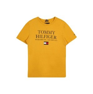 TOMMY HILFIGER Tričko  námořnická modř / tmavě žlutá / červená / bílá