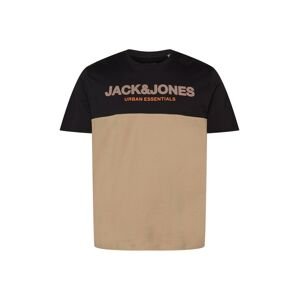 Jack & Jones Plus Tričko  béžová / oranžová / černá