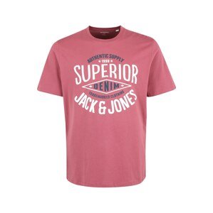 Jack & Jones Plus Tričko  růžová / námořnická modř / bílá