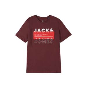 Jack & Jones Junior Tričko 'BOOSTER'  tmavě červená / bílá / světle červená