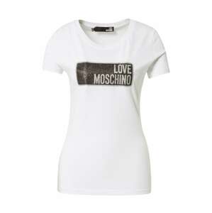 Love Moschino Tričko  černá / stříbrná / bílá
