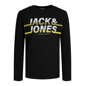 JACK & JONES Tričko 'Charles'  limone / černá / bílá
