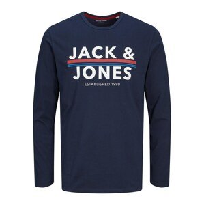 JACK & JONES Tričko 'Ron'  modrá / námořnická modř / červená / bílá