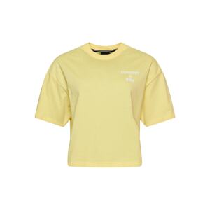 Superdry Funkční tričko 'Code Core Sport' světle žlutá / bílá