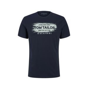 TOM TAILOR Tričko  námořnická modř / světle šedá