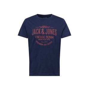 JACK & JONES Tričko  námořnická modř / pastelově červená