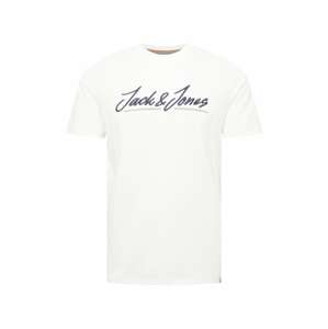 JACK & JONES Tričko 'Tons Upscale' starobéžová / námořnická modř / bílá