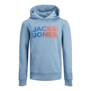 Jack & Jones Junior Mikina 'Raymond'  kouřově modrá / královská modrá / bobule / oranžově červená
