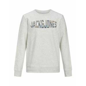 Jack & Jones Junior Mikina  šedý melír / modrá / hnědá