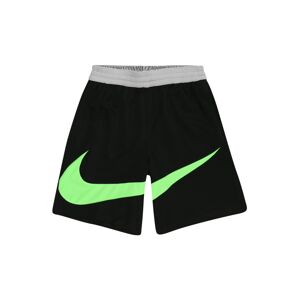 NIKE Sportovní kalhoty  černá / šedá / svítivě zelená