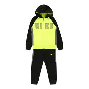 Nike Sportswear Joggingová souprava  černá / svítivě žlutá / stříbrně šedá