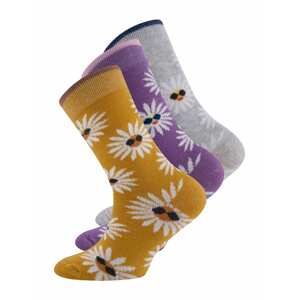 EWERS Ponožky  bílá / hořčicová / fialová / šedý melír