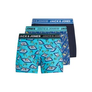 JACK & JONES Boxerky  aqua modrá / marine modrá / námořnická modř / černá / bílá