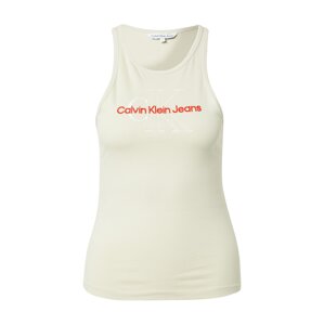 Calvin Klein Jeans Top  oranžová / bílá / barva vaječné skořápky