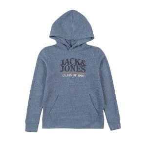 Jack & Jones Junior Mikina  modrý melír / noční modrá / oranžová / bílá