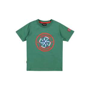 TROLLKIDS Funkční tričko  tmavě zelená / bílá / červená / světlemodrá