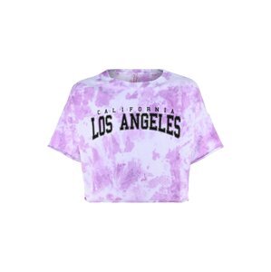 BLUE EFFECT Tričko 'LOS ANGELES'  černá / pastelová fialová / fialová