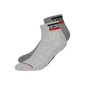 LEVI'S Ponožky  šedý melír / světle červená