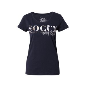 Soccx Tričko  světle béžová / noční modrá / bílá