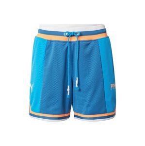 PUMA Sportovní kalhoty  modrá / svítivě modrá / oranžová / bílá