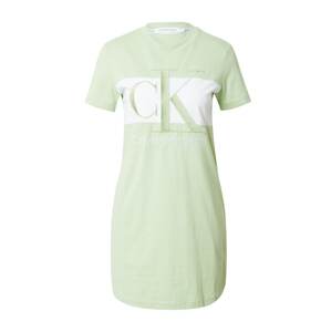 Calvin Klein Jeans Šaty  pastelově zelená / bílá