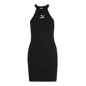 PUMA Úpletové šaty  černá / bílá