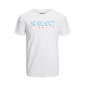JACK & JONES Tričko  světlemodrá / oranžová / bílá