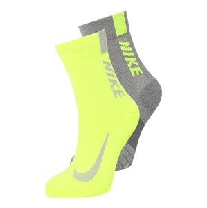 NIKE Sportovní ponožky 'Multiplier'  šedá / žlutá