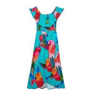 Desigual Letní šaty 'Pahoa'  tyrkysová / modrá / růžová / korálová / trávově zelená