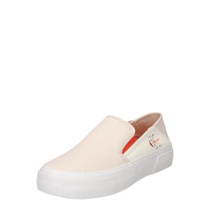 Calvin Klein Jeans Slip on boty  krémová / oranžová / černá / barva bílé vlny