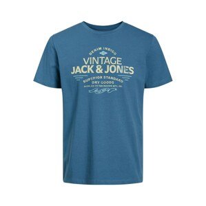 JACK & JONES Tričko 'BLUBOOSTER'  chladná modrá / světlemodrá / světle žlutá