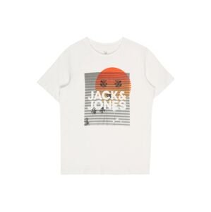 Jack & Jones Junior Tričko  tmavě oranžová / černá / bílá