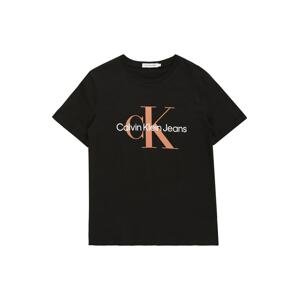 Calvin Klein Jeans Tričko  lososová / černá / bílá