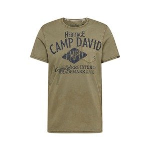 CAMP DAVID Tričko  khaki / námořnická modř