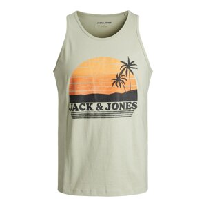 Jack & Jones Junior Tričko 'Palm'  oranžová / černá / pastelově zelená