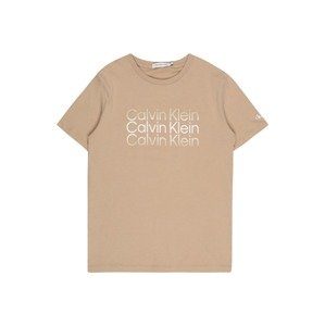 Calvin Klein Jeans Tričko  nažloutlá / bílá